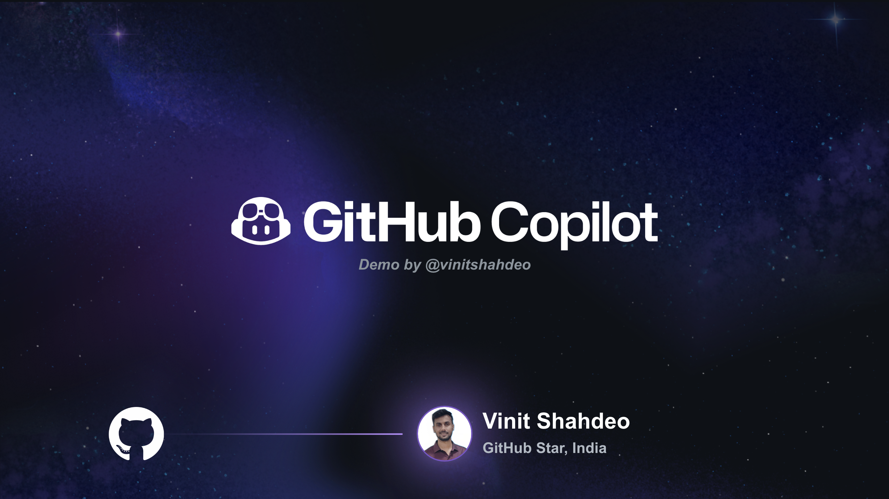 GitHub Copilot Demo by @vinitshahdeo